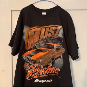 NEW WOT Snap-On Rust to Riches dodge charger muscle car graphic tee t-shirt XL